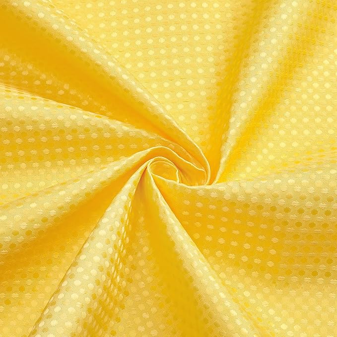 3 in 1 Extra Long Yellow Shower Curtain Set-72 W x 84 H, Modern Waffle and PEVA Liner Set with 12 Stainless Steel Hooks, Waterproof Fabric for Bathroom