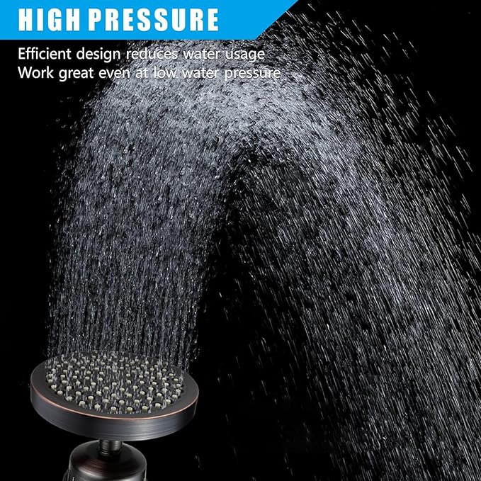 Filtered Shower Head, High Pressure Rain Shower Head Filter Set for Hard Water Removes Chlorine and Harmful Substances (Oil Rubbed Bronze)