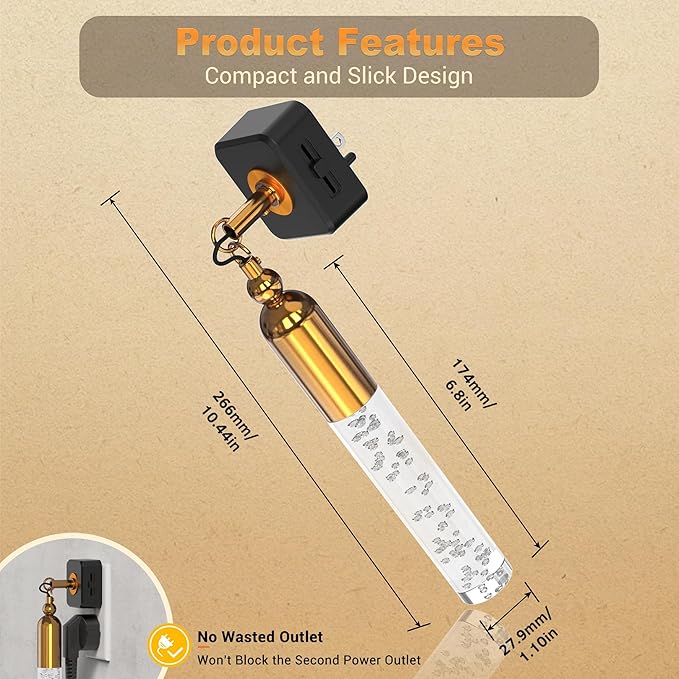 JandCase Night Lights Plug into Wall, 3000K Soft Light LED NightLights, 0-100LM Adjustable Brightness, Bubble Plug in Night Light with Auto Light Sensor, for Bathroom, Hallway, Kitchen, Bedroom