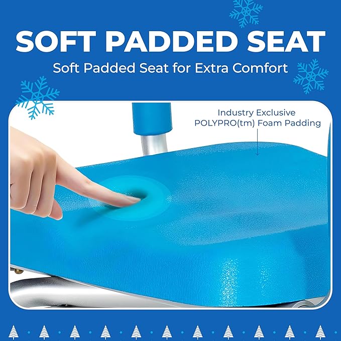 Platinum Health Carousel Sliding Shower Chair Tub Transfer Bench with Swivel Seat, Premium Padded, Pivoting Arms, Adjustable Space Saving Design for Tubs, Inside Shower, for Handicap & Seniors, Blue