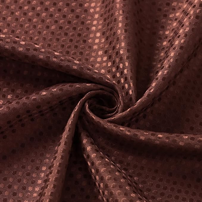 3 in 1 Long Brown Shower Curtain Set-72 W x 78 H, Modern Waffle and PEVA Liner Set with 12 Stainless Steel Hooks, Waterproof Fabric for Bathroom