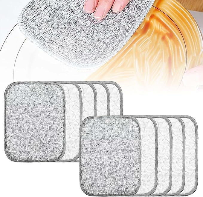 10 PCS Multipurpose Wire Dishwashing Cloth 2025 Upgraded Double-Sided Dishwashing Cloth, Stainless Steel Wire with Multi-Layer Cotton Thread, Metal Scrubbing Pads for Kitchen Cleaning