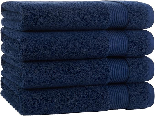 Arkwright Bath Towels Set of 4 - Super Soft 100% Cotton, 600 GSM Quick Dry & Absorbent, Luxury Bathroom Essentials for Hotels, Spa, Hosts, and Vacation Rentals, Lapis Navy
