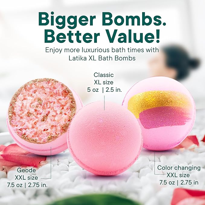 Latika Pink Topaz Bath Bomb - Pink Amber, Vanilla, Orchid and Jasmine Petals for Skin Nourishment