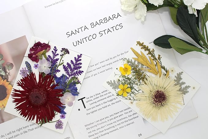 17 Types 30PCS Real Dried Pressed Flowers Bulk Dried Flower for Crafts, Packed DIY Natural Dried Pressed Flowers for Resin Mold Scrapbooking DIY