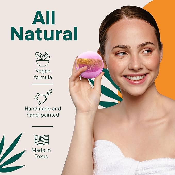 Latika Pink Topaz Bath Bomb - Pink Amber, Vanilla, Orchid and Jasmine Petals for Skin Nourishment