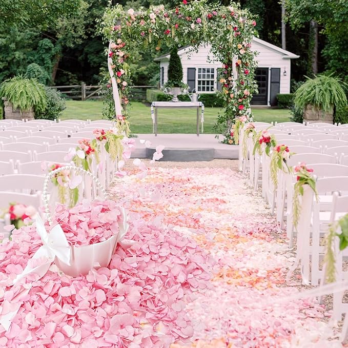 1500Pcs Real Hydrangea Pink Dried Flower Petals - 1.06 oz Natural Dried Pink Petals for Romantic Night, Her Set, Proposal Decor, Flower Girl Basket (30g)