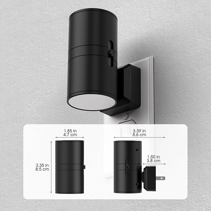 Briignite Night Lights Plug into Wall, Modern LED Night Light Plug in, Dusk to Dawn Sensor, Soft White 3000K, 0-100LM Adjustable Brightness, Dimmable NightLight for Hallway, Bedroom, Stairway, 2 Pack