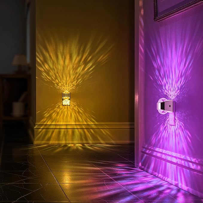 Night Lights Plug into Wall, Star Projector for Bedroom, Silver Night Light Projector for Kids, 9-Color RGB Galaxy Nightlight with Dusk to Dawn Sensor for Bathroom, Gaming Room Decor Gifts, 2 Pack