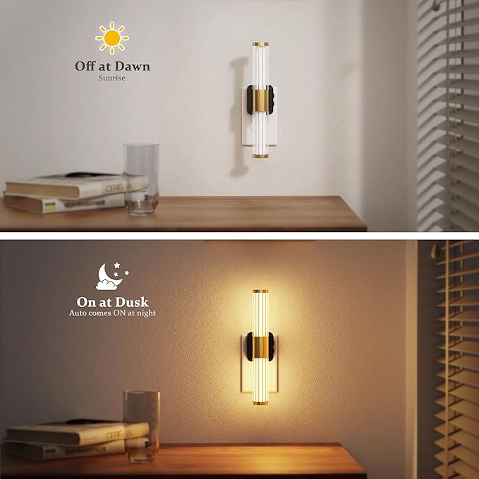 JandCase Night Light, Night Lights Plug into Wall, Color Changing Nightlight RGB with Dusk to Dawn Sensor, Vanity Light Bar for Hallway, Bathroom, Rooms