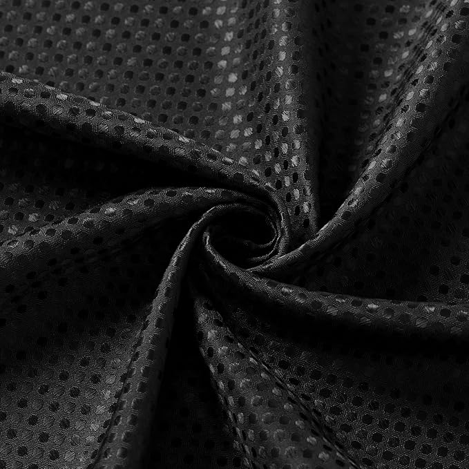 3 in 1 Shower Curtain Set, Black Waffle Shower Curtain and PEVA Liner Set with 12 Stainless Steel Shower Curtain Hooks, Waterproof Fabric Shower Curtains for Bathroom, 72 W x 72 H