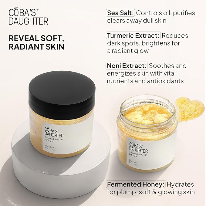 COBA'S DAUGHTER Luxury Spa Gift Set for Women – 3-Piece Mini Body Scrub Trio with Honey Turmeric, Almond Orange & Aloe Vera – Travel Size Self-Care Gift for Holiday, Christmas, Birthday, Wedding Favor