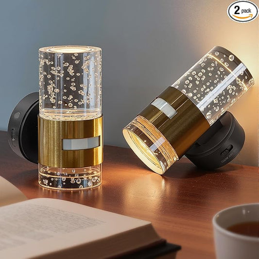 L LOHAS LED Motion Sensor Night Light, 2 Pack Wireless Rechargeable Wall Mounted Nightlight,Motion-Activated Acrylic Night Lights,3000K Dimmable for Bathroom Hallway