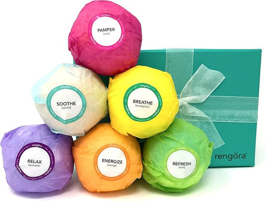 Bath Bombs Luxury Gifts Set for Women, Aromatherapy 4 oz Bubble Bath Bombs, Natural Bath Bombs for Relaxation and Stress Relief, Birthday Gifts, Calming Spa Essentials, Perfect Bath Gifts by rengöra