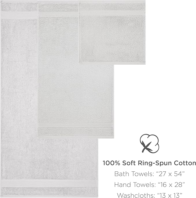 Arkwright Bath Washcloths 12 Pack - (Bulk Case of 60) Super Soft 100% Cotton, 600 GSM Quick Dry & Absorbent, Luxury Face & Body Wash Cloth Towels for Hotels, Spa, and Vacation Rental, Titanium Grey