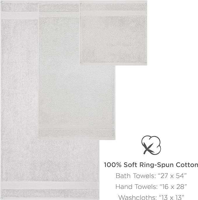 Arkwright Bath Washcloths 12 Pack - Super Soft 100% Cotton, 600 GSM Quick Dry & Absorbent, Luxury Face & Body Wash Cloth Towels for Hotels, Spa, and Vacation Rentals, Lapis Navy