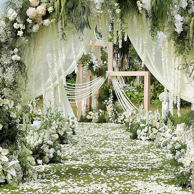 240 PCS Real Dried White Rose Flower Petals Confetti 2.11oz Freeze Preserved Flower Petals for Wedding Party Decor Proposal Centerpieces Valentine's Day Romantic Night Decor