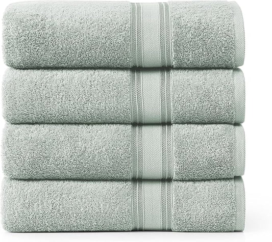 LANE LINEN Large Bath Towels - 100% Cotton , Extra Large Bath Towels, Zero Twist, 4 Piece Bath Sheet Set, Quick Dry, Super Soft Shower Towels, Highly Absorbent Bathroom Towels - Jade
