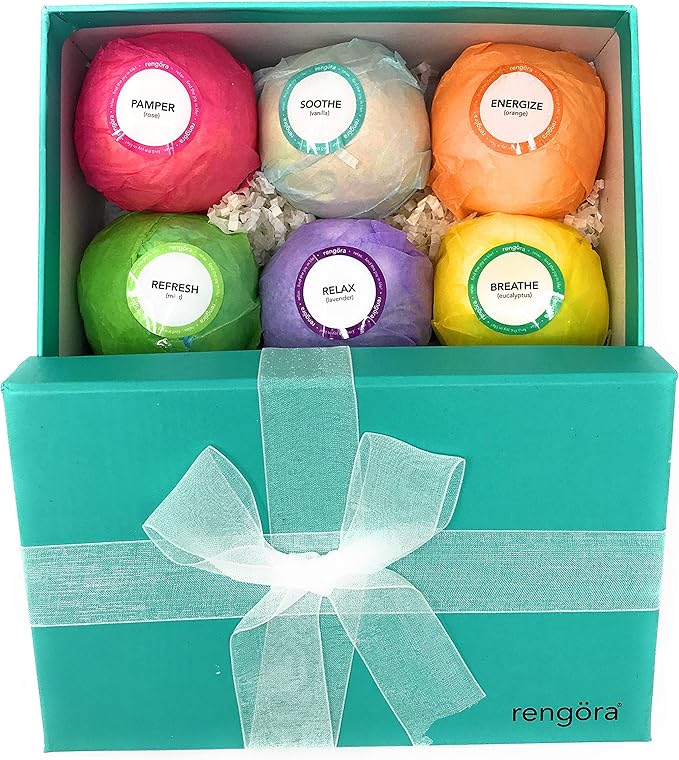 Bath Bombs Luxury Gifts Set for Women, Aromatherapy 4 oz Bubble Bath Bombs, Natural Bath Bombs for Relaxation and Stress Relief, Birthday Gifts, Calming Spa Essentials, Perfect Bath Gifts by rengöra