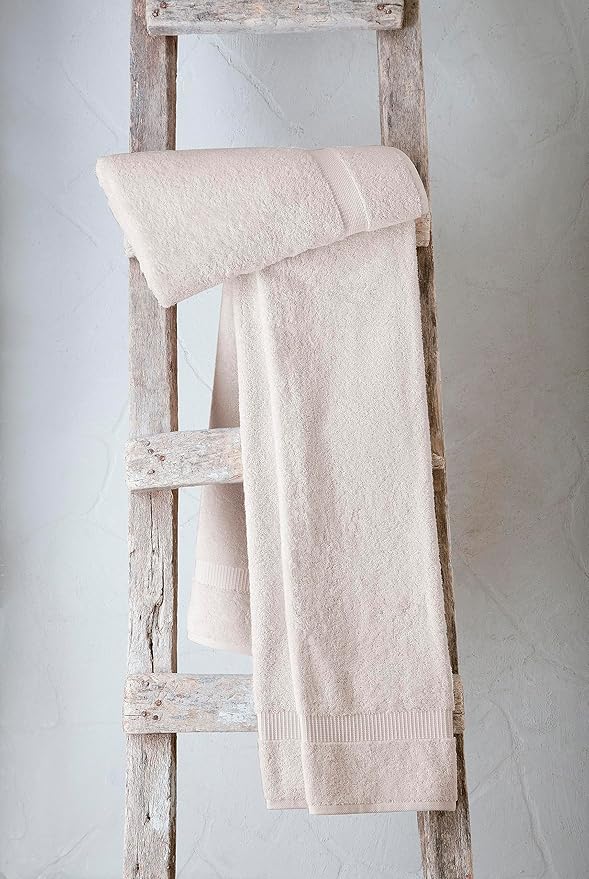 SALBAKOS 100% Turkish Cotton Extra Large Bath Sheet Set of 2 35x70 inch | Heirloom Quality | Hotel & Spa Collection | Soft, Absorbent Oversize Bath Towels | Made in Turkey (Ivory, 2 Bath Sheets)