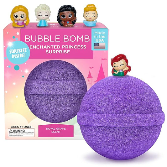 Princess Bath Bombs for Girls with Surprise Toys Inside (1 Pack) – Large Fizzy Bubble Bath Bomb for Kids - Princess, Mermaid, Fairytale Bath Toys – Fruity Scent, Skin-Safe, Made in USA by Two Sisters
