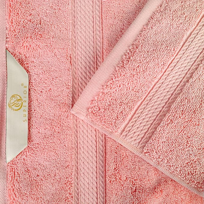 Superior Egyptian Cotton Pile Bath Sheet Set of 2, Ultra Soft Luxury Towels, Thick Plush Essentials, Absorbent Heavyweight, Guest Bath, Hotel, Spa, Home Bathroom, Shower Basics, Tea Rose
