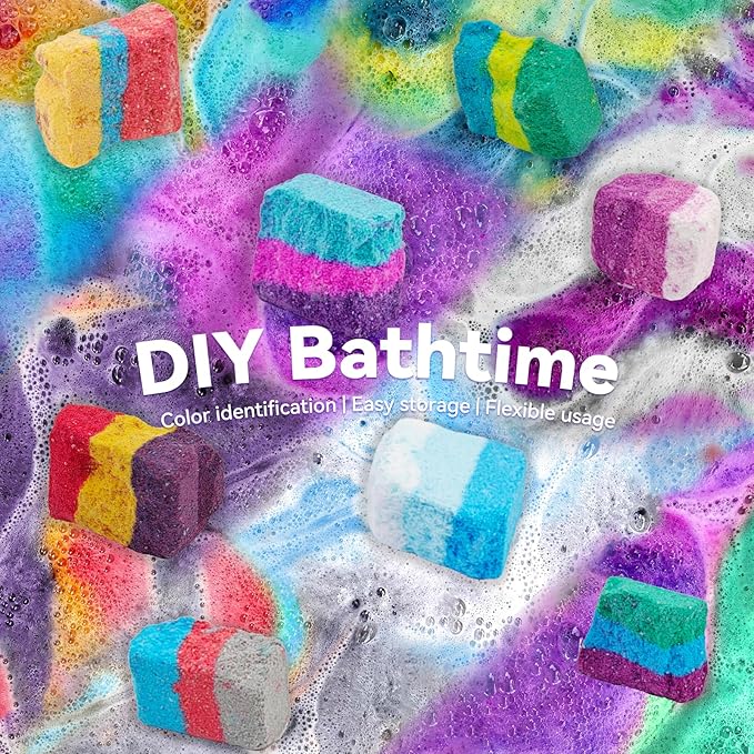 Bath Bombs Color Fizzies for Kids: 8 Pcs Scented Potion Bottles 14 Colors Water Tablets Organic Natural Shower Steamers Fun Science Toddler Foams Bubbles Sets Birthday Gift for Girls Boys Ages 3+ 4-8