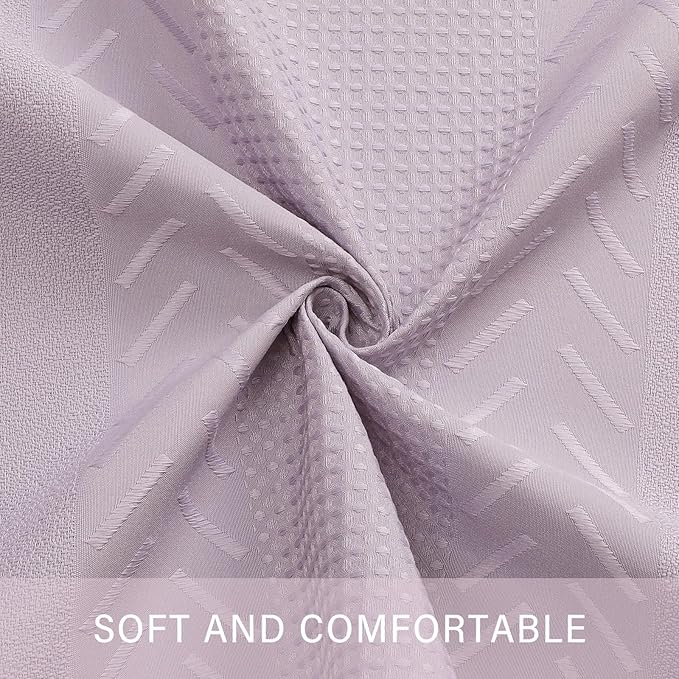 3D Embossed Pattern Shower Curtain, Simple and Chic Pattern Vintage Curtain for Bathroom, Waterproof Fabric Shower Curtains with Hooks, 36 W x 72 H, Lavender