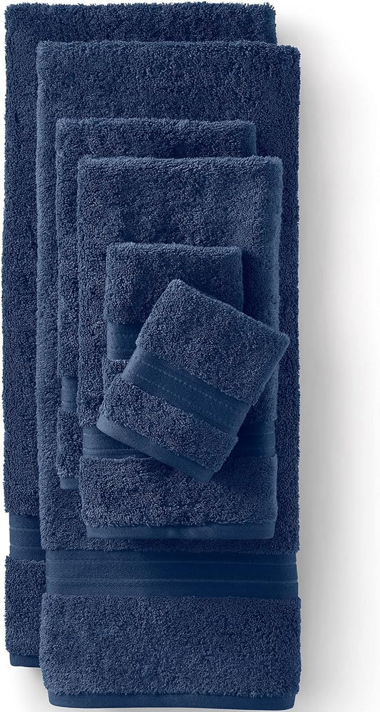 Lands' End Supima Towel Deep Sea Navy 6 Piece Towel Set
