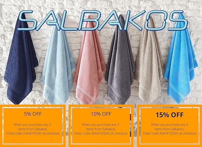 SALBAKOS 100% Turkish Cotton 6-Piece Towel Set | Heirloom Quality Hotel & Spa Collection | Soft, Super Absorbent 2 Washcloth, 2 Hand, 2 Bath Towel Sets | Made in Turkey (Yellow, 6 Piece Towel Set)