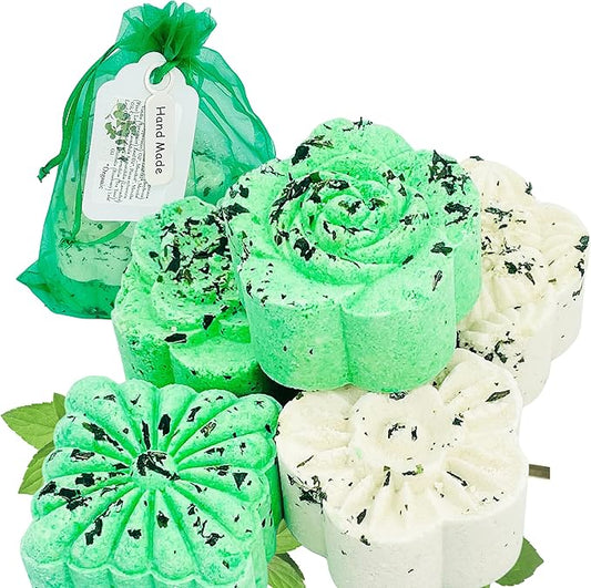 Breathe Easy Aromatherapy Shower Bombs (5PK XTRA STRENGTH) – Menthol, Peppermint, Rosemary Essential Oils – Ease Sinus, Colds, Cough, Congestion – Spa Christmas Gift (No Shower Bomb Bag)