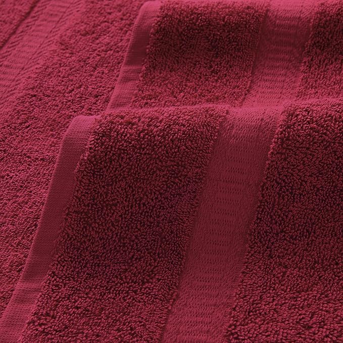 Arkwright True Color Solid Wash Cloths - Soft 100% Cotton Bulk Washcloths 300 Pack - Lightweight 475 GSM, Absorbent & Quick Dry for Face and Body, 12 x 12 in, Burgundy