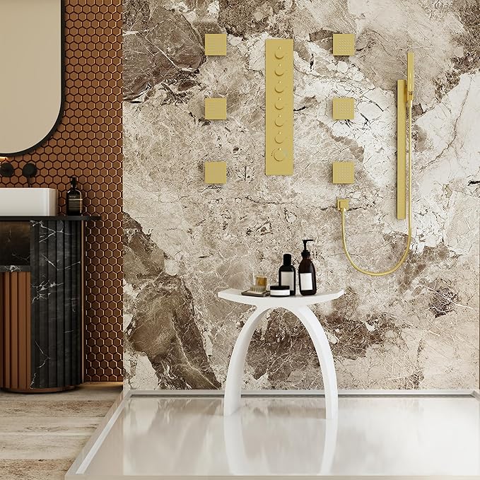 CASAINC Solid Surface Shower Stool for Inside Shower, Stone Resin Arched Bathroom Stool Modern Matte White Shower Bench, Approximately 440 LBS Load Capacity, No Assembly