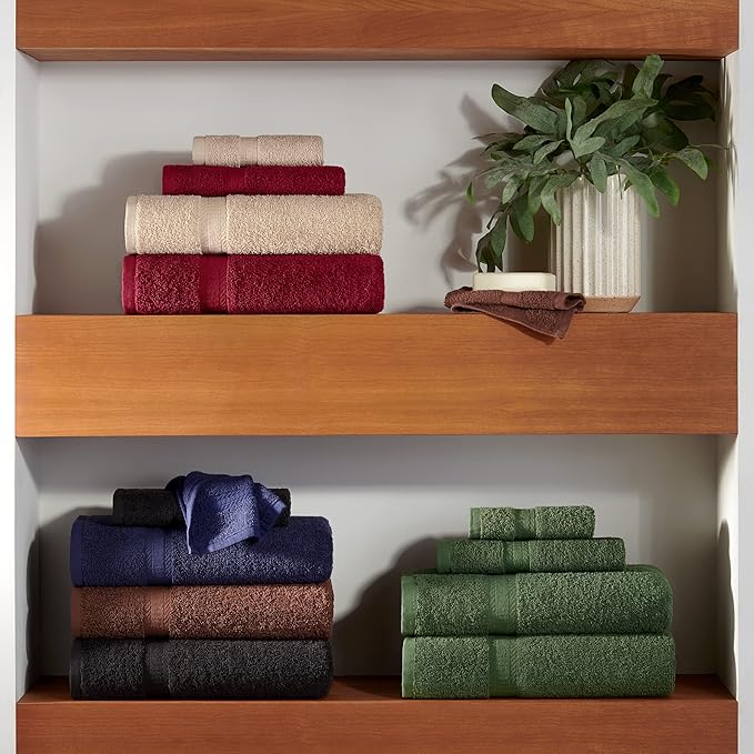 Arkwright True Color Solid Wash Cloths - Soft 100% Cotton Washcloths 12 Pack - Lightweight 475 GSM, Absorbent & Quick Dry for Face and Body, 12 x 12 in, Navy