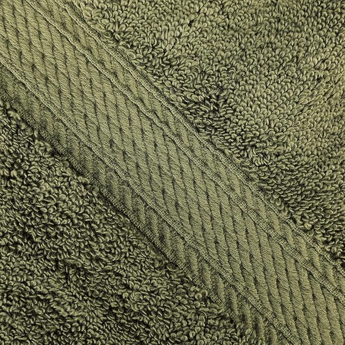 Superior Egyptian Cotton Pile Bath Sheet Set of 2, Ultra Soft Luxury Towels, Thick Plush Essentials, Absorbent Heavyweight, Guest Bath, Hotel, Spa, Home Bathroom, Shower Basics, Forest Green