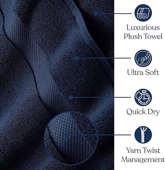 Delara Organic Cotton Luxuriously Plush Bath Towel | GOTS & OEKO-TEX Certified | Premium Hotel Quality Towels | Feather Touch Technology | 650 GSM Long Staple|Soft, Quick Dry & Ultra-Absorbent 30"x58"