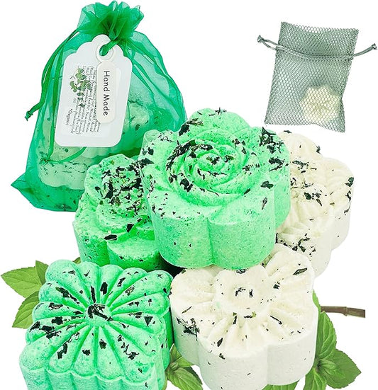Breathe Easy Aromatherapy Shower Bombs (5PK XTRA STRENGTH) – Menthol, Peppermint, Rosemary Essential Oils – Ease Sinus, Colds, Cough, Congestion – Spa Christmas Gift (Add Shower Bomb Bag)
